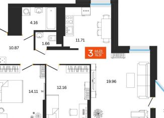 Продаю 3-ком. квартиру, 76.3 м2, Республика Башкортостан, улица Султанова, 30