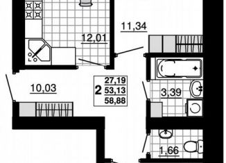 Продажа 2-ком. квартиры, 58.9 м2, Тихорецк