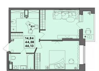 1-комнатная квартира на продажу, 46 м2, Архангельская область