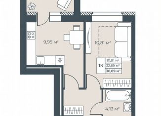 Продаю однокомнатную квартиру, 36.9 м2, Выкса