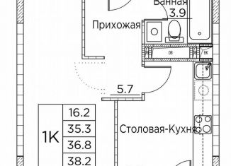 Продается 1-комнатная квартира, 38.2 м2, Владивосток, улица Расула Гамзатова, 7к3