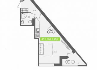Квартира на продажу студия, 30.7 м2, Санкт-Петербург, муниципальный округ Юнтолово, Планерная улица, 87к1