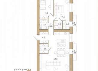 2-ком. квартира на продажу, 98.3 м2, Пенза, 2-й проезд Свердлова, 27