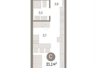 Продается квартира студия, 21.1 м2, Омская область, улица Б.Г. Шаронова, 9