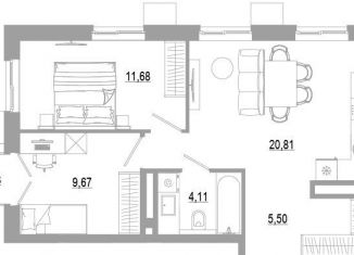 Продам двухкомнатную квартиру, 53.1 м2, Астрахань