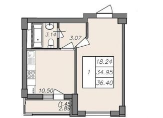 Продажа однокомнатной квартиры, 35 м2, Воронеж, Волгоградская улица, 45