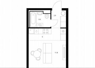 Продажа квартиры студии, 23.2 м2, Санкт-Петербург, муниципальный округ Волковское