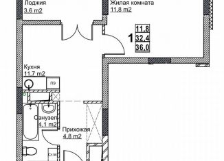 Продам 1-комнатную квартиру, 36 м2, Нижегородская область