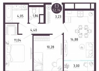 Продается двухкомнатная квартира, 52.7 м2, Тула, Пряничная улица, 9