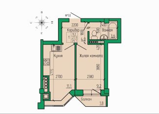 Продаю 1-ком. квартиру, 29.7 м2, Ессентуки, ЖК Кленовая Роща