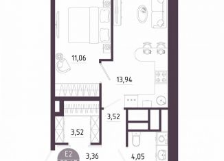 Продаю однокомнатную квартиру, 39.5 м2, Тула, Пряничная улица, 8