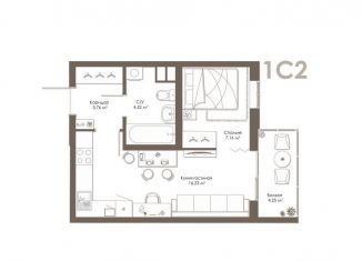 Квартира на продажу студия, 33 м2, село Дядьково, 1-й Бульварный проезд, ЖК Правый Берег