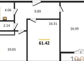 Продам двухкомнатную квартиру, 61.4 м2, Воронеж, улица Артамонова, 34Ж, ЖК Волна-1