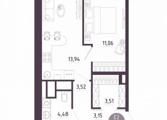 Продаю однокомнатную квартиру, 39.7 м2, Тула, Пряничная улица, 8