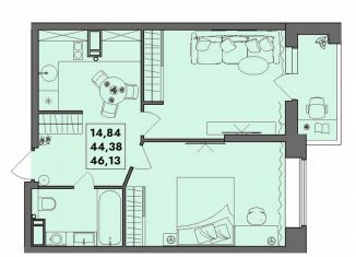 Продам 1-комнатную квартиру, 46.1 м2, Северодвинск