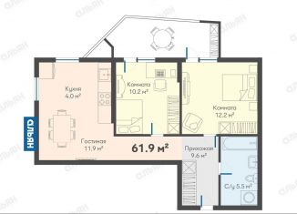 Продажа 2-комнатной квартиры, 61.9 м2, посёлок городского типа Гурзуф