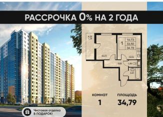 Продажа 1-ком. квартиры, 34.8 м2, Ленинградская область