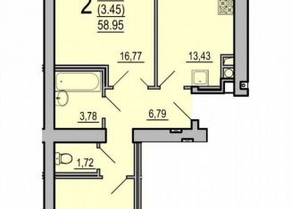 Продажа 2-ком. квартиры, 61.3 м2, Смоленск