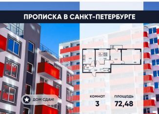 3-комнатная квартира на продажу, 71 м2, посёлок Шушары, Московское шоссе, 262к4