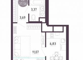 Продам 1-ком. квартиру, 27.6 м2, Тула, Пряничная улица, 8