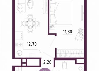 Продается однокомнатная квартира, 31.8 м2, Тула, Пряничная улица, 7