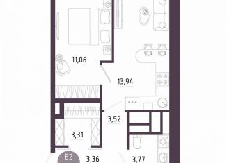 Однокомнатная квартира на продажу, 39 м2, Тула, Пряничная улица, 8