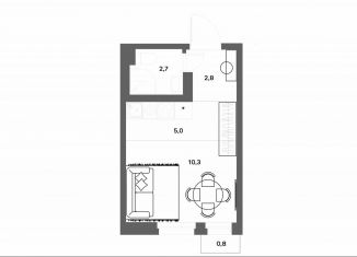 Квартира на продажу студия, 21 м2, деревня Новое Девяткино