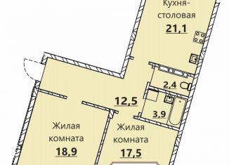 Продаю двухкомнатную квартиру, 79.6 м2, Чебоксары