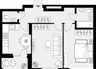 Двухкомнатная квартира на продажу, 56.6 м2, Татарстан, улица Фатыха Амирхана, 12литА