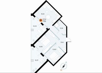 Продажа 2-ком. квартиры, 77.9 м2, поселок городского типа Заозерное