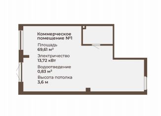 Помещение свободного назначения на продажу, 69.67 м2, Екатеринбург, ЖК Центральный парк, 3.1