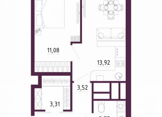 Продается 1-комнатная квартира, 39 м2, Тула, Пряничная улица, 7