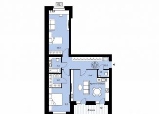 3-комнатная квартира на продажу, 91.2 м2, Сыктывкар, Октябрьский проспект, 137, район Орбита