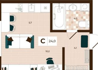 Продажа квартиры студии, 24 м2, Тула, Центральный территориальный округ