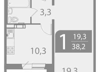 Продается однокомнатная квартира, 38.3 м2, Томск, улица Пришвина, 46