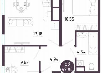 Продаю 2-комнатную квартиру, 49 м2, Тула, Пряничная улица, 9