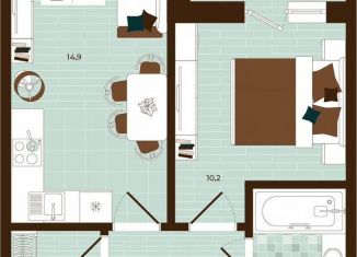 Продаю 2-ком. квартиру, 38.9 м2, Тула