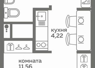 Продажа квартиры студии, 22.5 м2, Тюмень, улица Вадима Бованенко, 10, Калининский округ