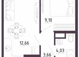 Продам 1-комнатную квартиру, 32.2 м2, Тула, Пряничная улица, 9