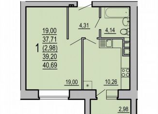 Продам однокомнатную квартиру, 40.7 м2, Гагарин