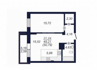 Продается 2-комнатная квартира, 50.8 м2, Челябинск, Ленинский район