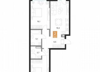 2-ком. квартира на продажу, 69 м2, Курск