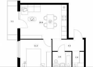 Продается однокомнатная квартира, 42.5 м2, Москва, район Западное Дегунино, ЖК Бусиновский Парк, к22.2