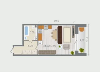 1-ком. квартира на продажу, 48.4 м2, деревня Разбегаево, деревня Разбегаево, 1