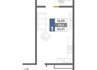 Продам квартиру студию, 34.9 м2, Крым