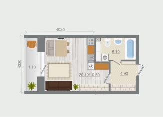 Продается квартира студия, 31.2 м2, деревня Разбегаево