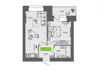 Продается 1-комнатная квартира, 37.6 м2, Северодвинск