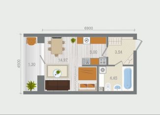 Продается квартира студия, 29.3 м2, деревня Разбегаево