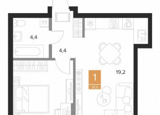 Продажа 1-ком. квартиры, 39.9 м2, Курск