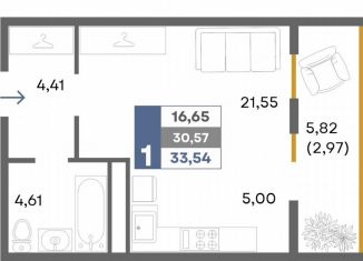 Продается квартира студия, 33.5 м2, Крым